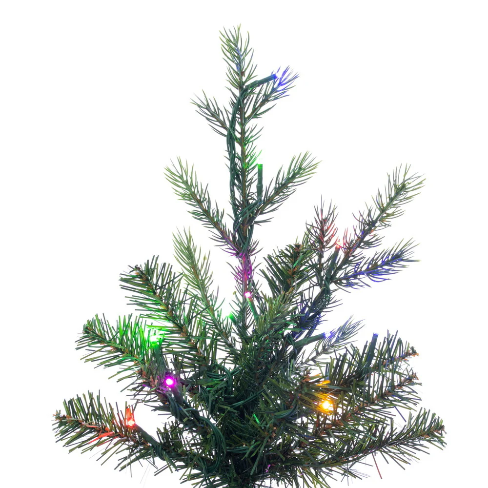14'Hx60"W PE Pencil Moutauk Pine Artificial Christmas Tree, Micro LED Pre-Lit (Multi-Mode) -Green - Image 3