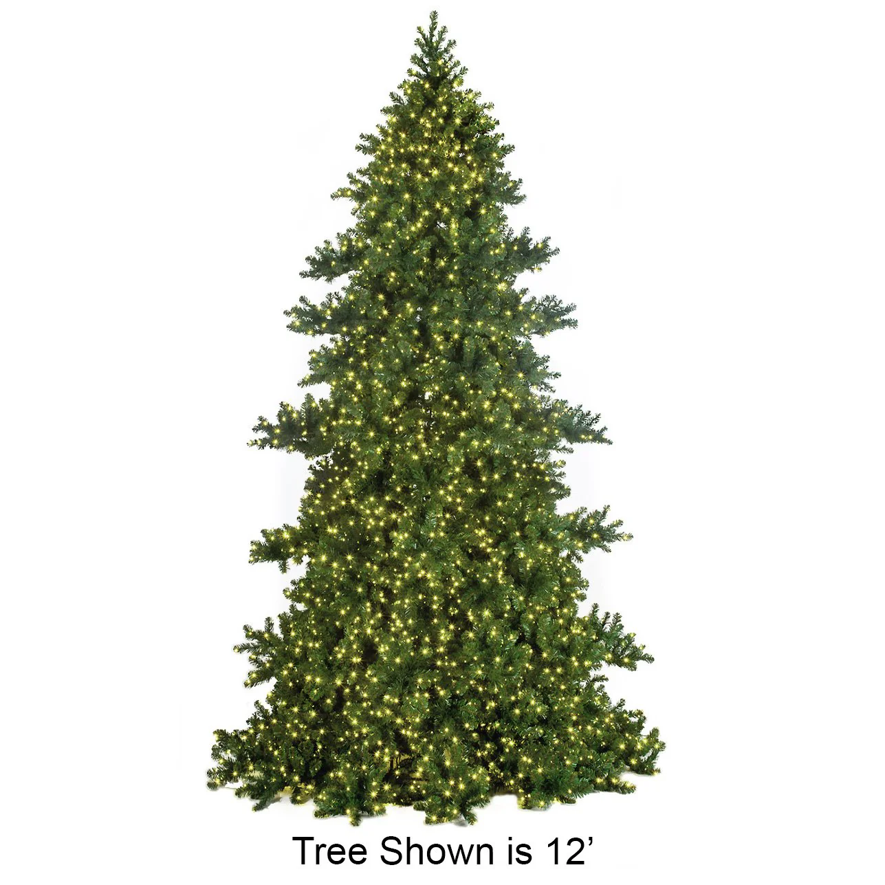 14'Hx98"W Commercial Oregon Fir Artificial Christmas Tree w/Tree Frame, Outdoor LED Pre-Lit -Green