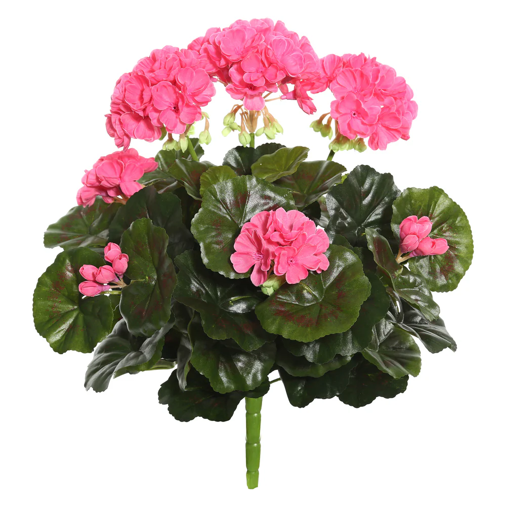 15.25" Silk Geranium Flower Bush -Beauty (Pack of 6)
