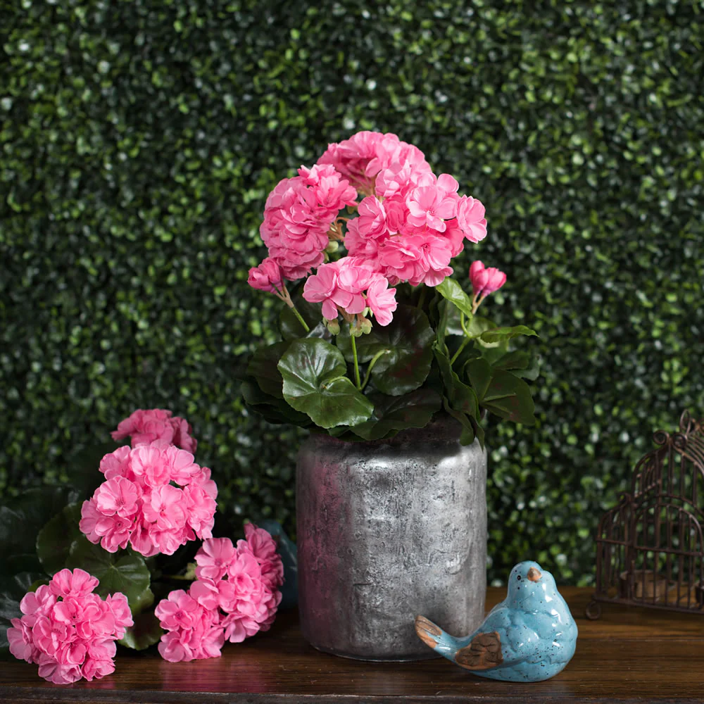 15.25" Silk Geranium Flower Bush -Beauty (Pack of 6) - Image 4