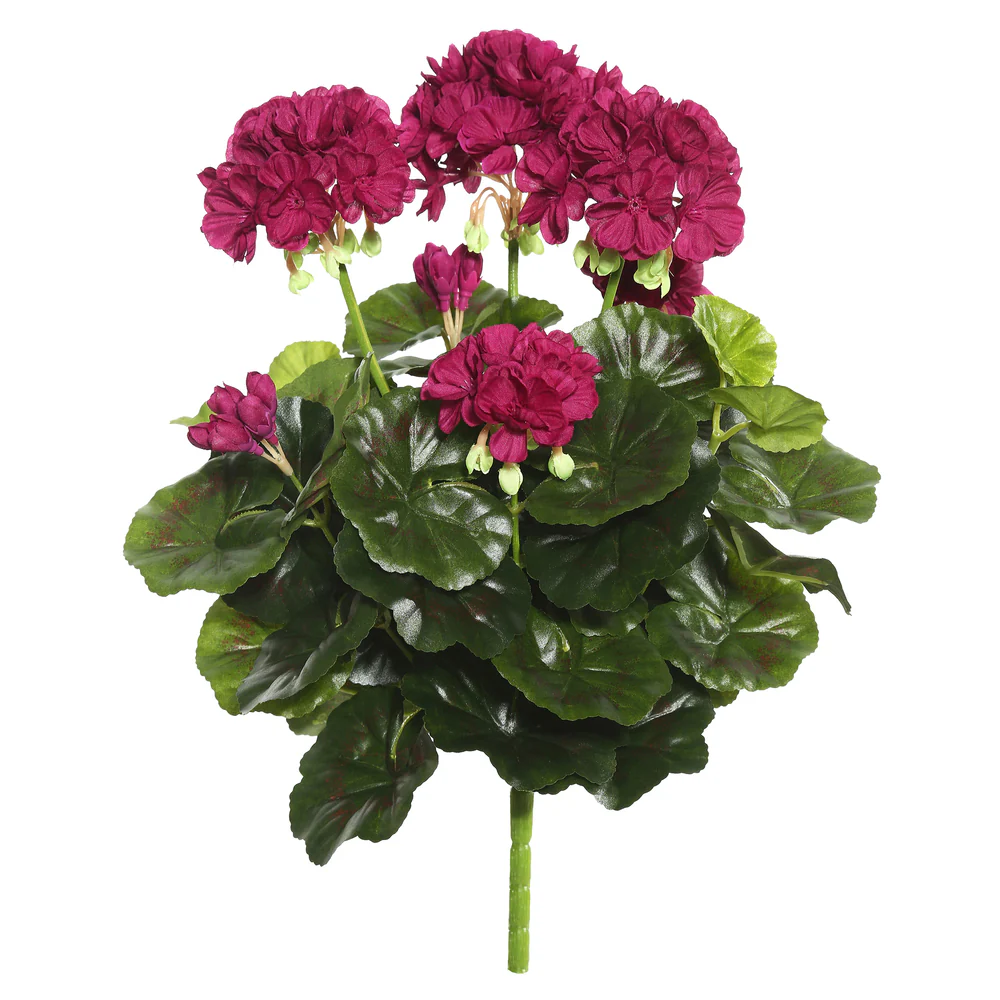 15.25" Silk Geranium Flower Bush -Light Pink (Pack of 6)