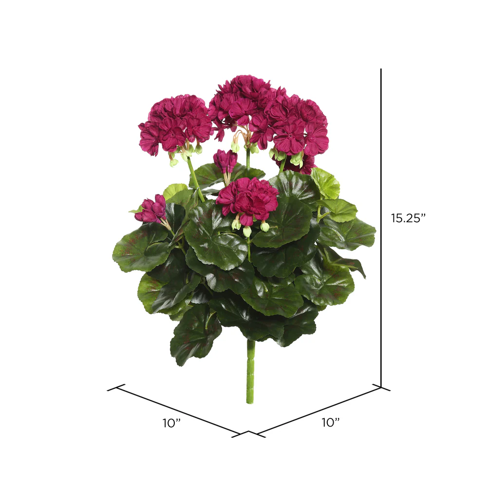 15.25" Silk Geranium Flower Bush -Light Pink (Pack of 6) - Image 2