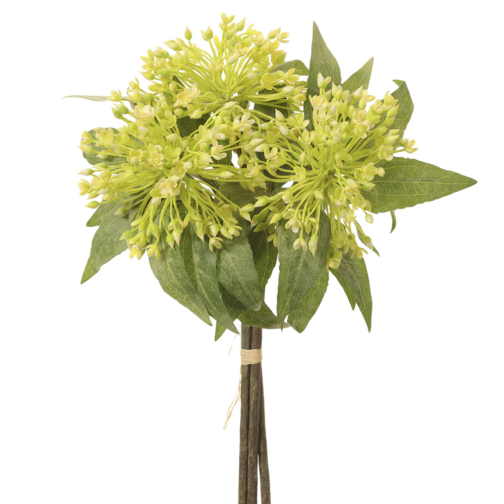 15.5" Allium Artificial Flower Stem Bundle -Yellow/Green (Pack of 12)