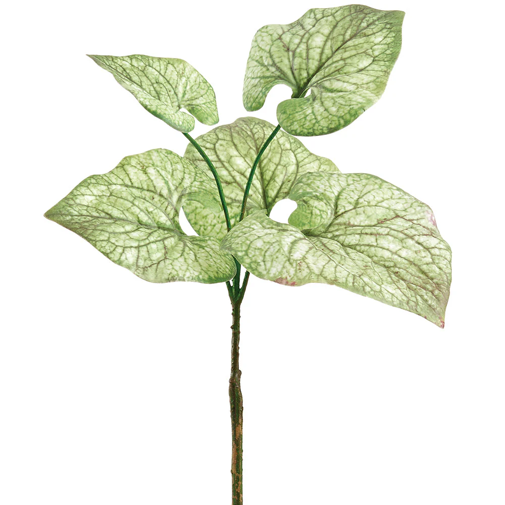 15.5" Brunnera Leaf Silk Plant -Green/Variegated (Pack of 12)