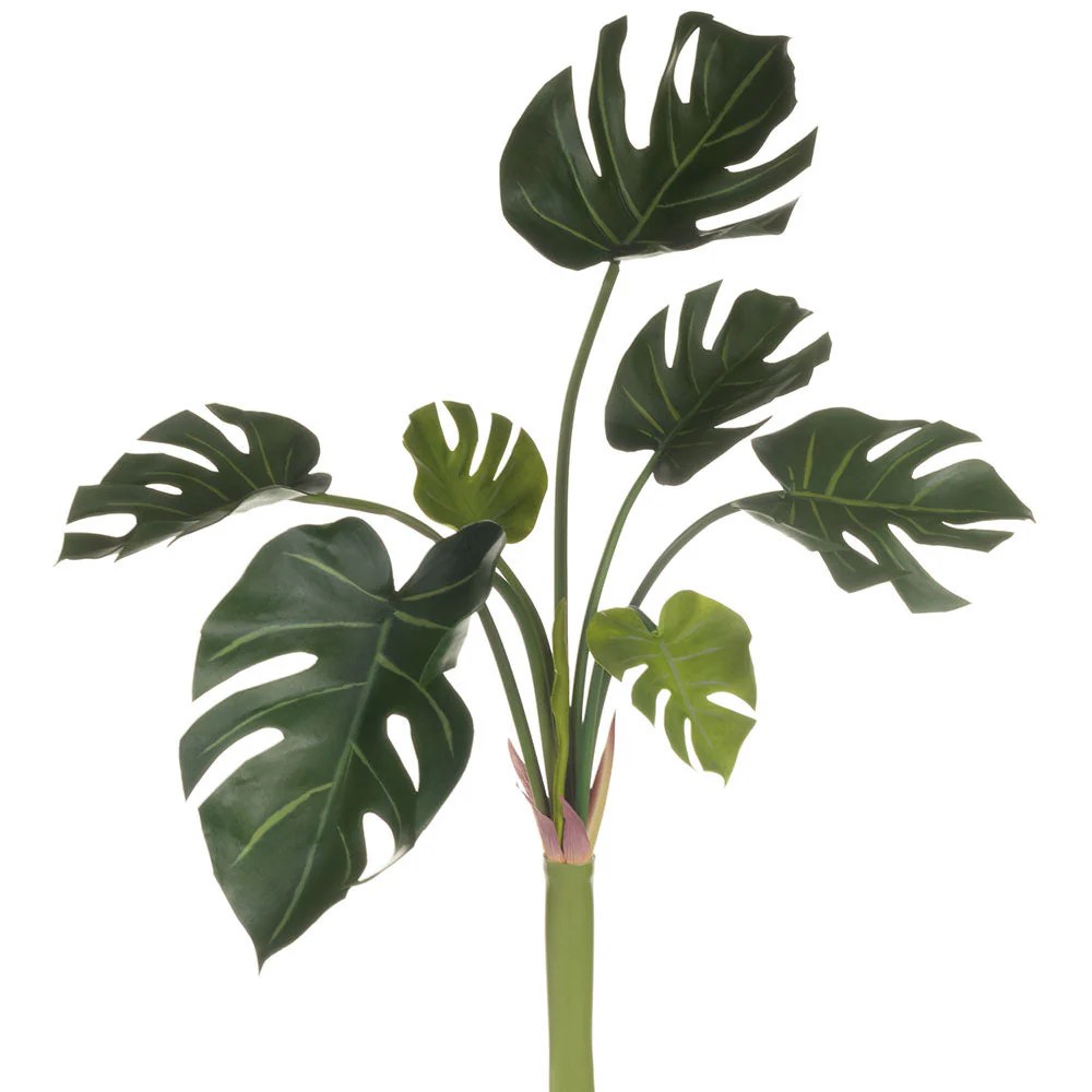 15.75" Silk Split Philodendron Monstera Leaf Plant -Green (Pack of 6)