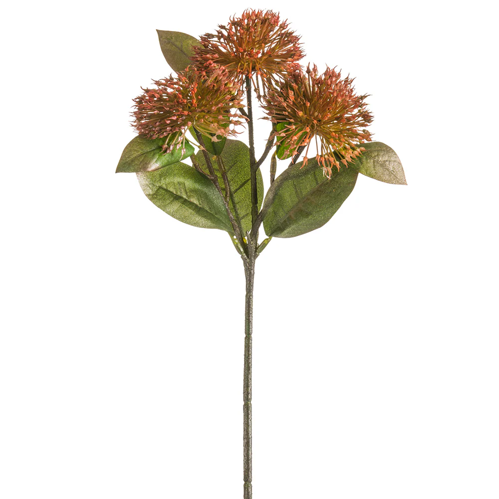 15" Artificial Chinese Sweet Gum Blossom Flower Stem -Coral (Pack of 12)