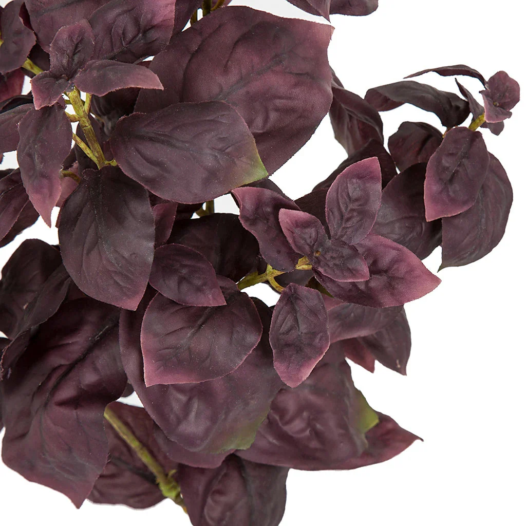 15" Basil Herb Silk Stem -Purple (Pack of 6) - Image 2