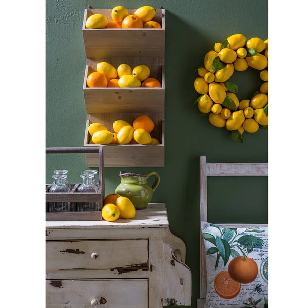 15" Fake Lemon Wreath -Yellow (Pack of 2) - Image 2