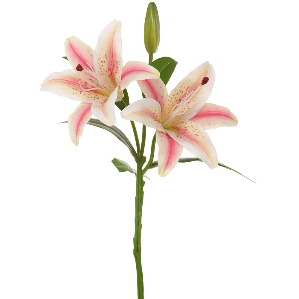 15" Lily Silk Flower Stem -Mauve/Cream (Pack of 12)