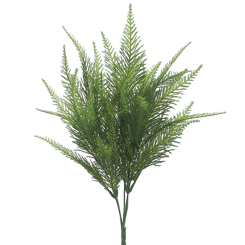 15" Plastic Australia Fern Artificial Plant -Green (Pack of 24)