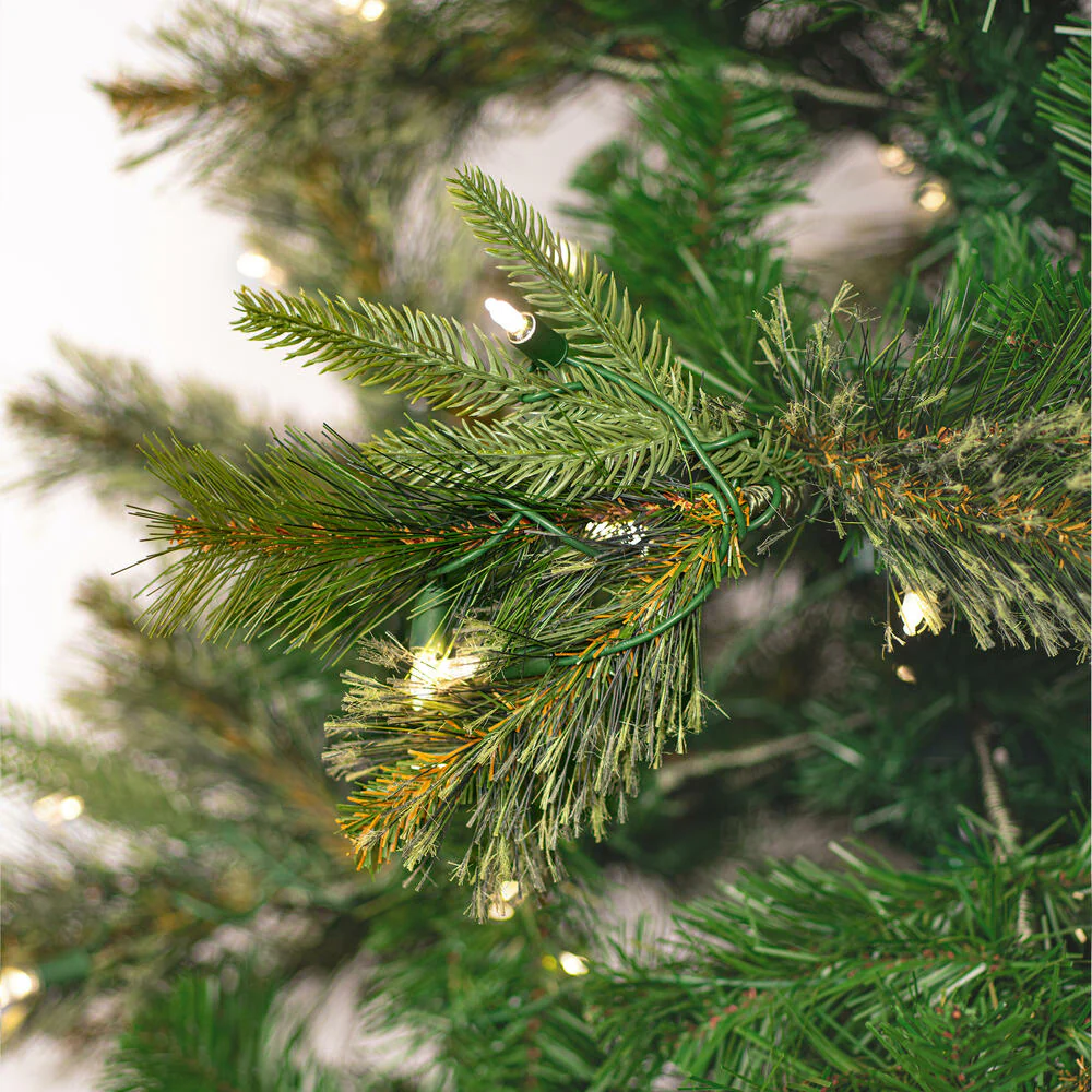 15'Hx80"W PE Slim Cashmere Pine Artificial Christmas Tree, LED Pre-Lit -Green - Image 2