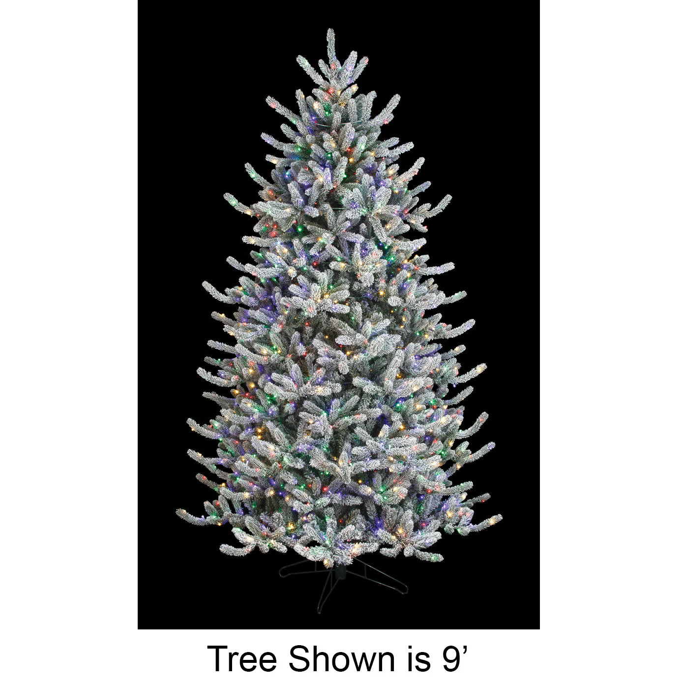 15'Hx90"W PE Flocked Windsor Spruce Artificial Christmas Tree, Micro LED Pre-Lit (Multi-Mode) -White/Green