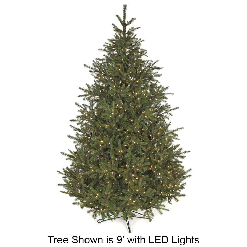15'Hx92"W PE Elizabeth Pine Artificial Christmas Tree, LED Pre-Lit -Green