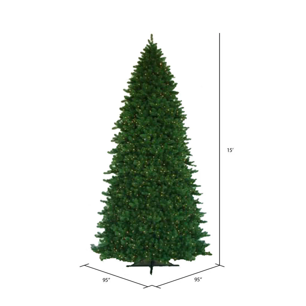 15'Hx95"W Grand Teton Pine Artificial Christmas Tree, LED Pre-Lit -Green - Image 3