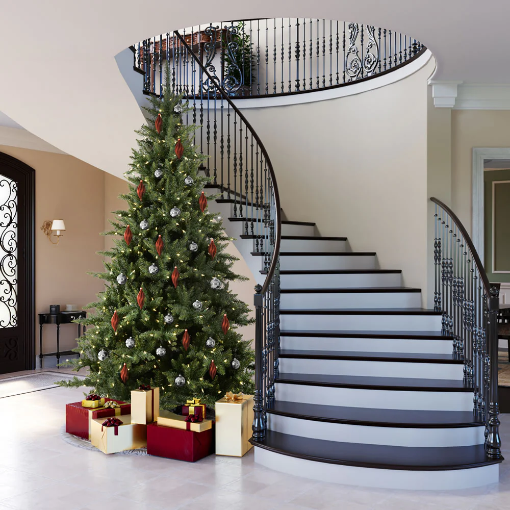 15'Hx96"W Camdon Fir Artificial Christmas Tree, LED Pre-Lit -Green - Image 6