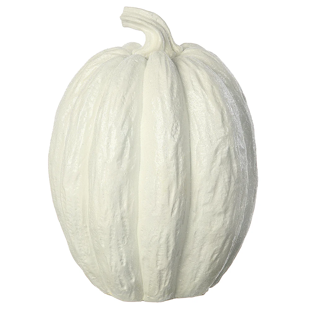 16.1"Hx12.2"W Artificial Glittered Pumpkin -White (Pack of 2)