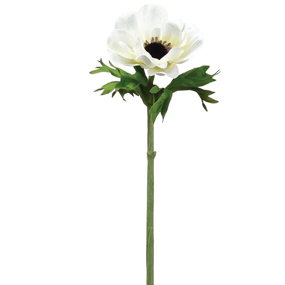 16.5" Anemone Silk Flower Stem -Cream (Pack of 12)