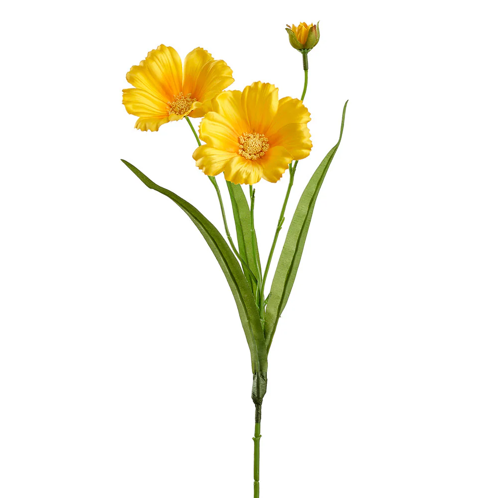 16.5" Cosmos Silk Flower Stem -Yellow (Pack of 12)