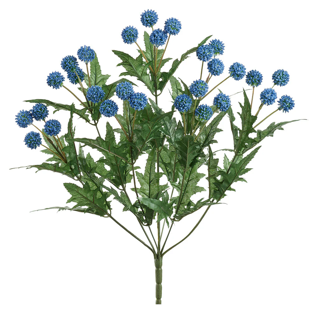 16.5" Globe Thistle Artificial Flower Bush -Blue (Pack of 12)