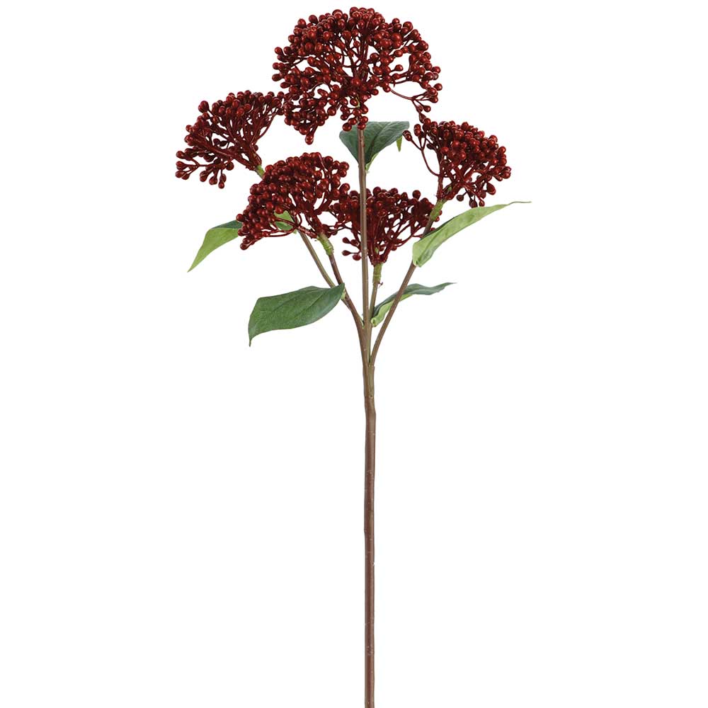 16.5" Sedum Artificial Flower Stem -Red (Pack of 12)