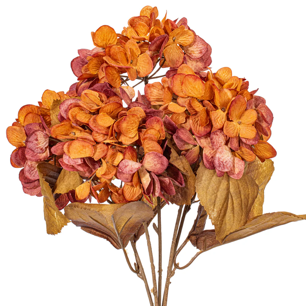 16.5" Silk Hydrangea Flower Bush -Brown (Pack of 6) - Image 2