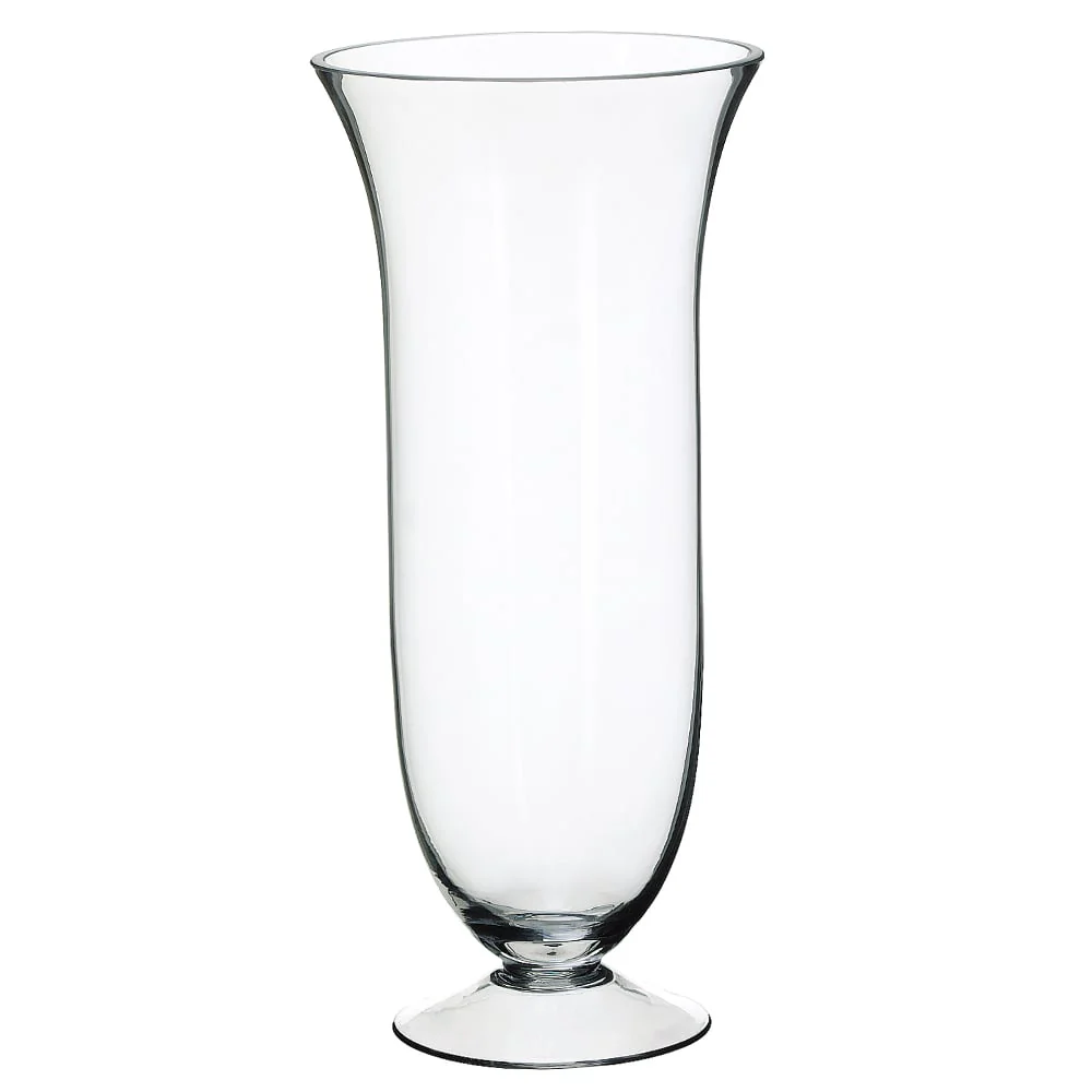 16.5"Hx7.25"W Trumpet Glass Vase -Clear