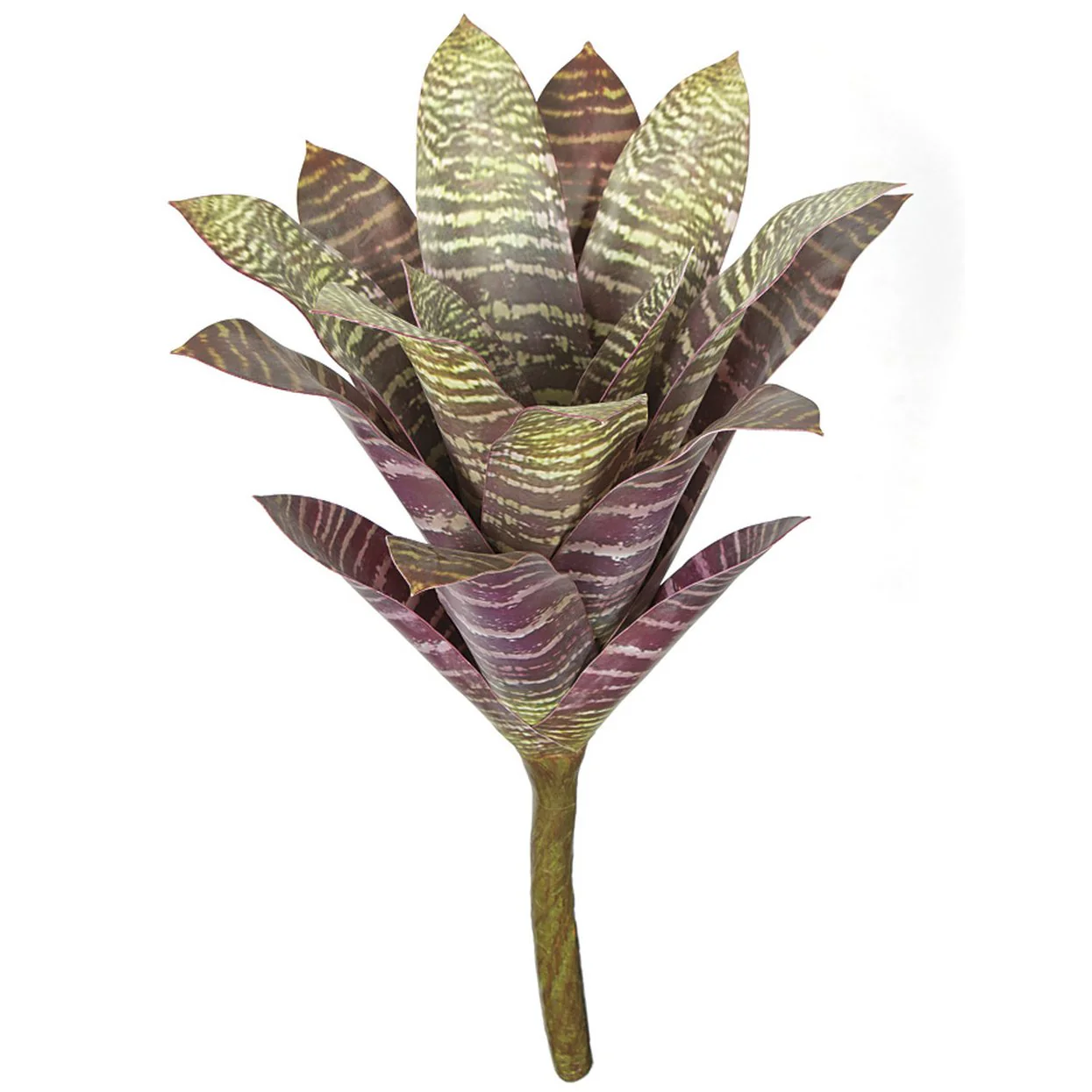 16" Artificial Bromeliad Plant -Burgundy/Green (Pack of 4)