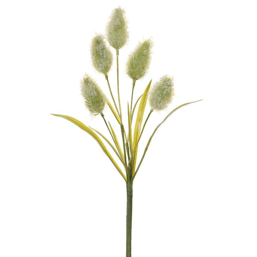 16" Artificial Foxtail Grass Flower Stem Bundle -Green (Pack of 12)