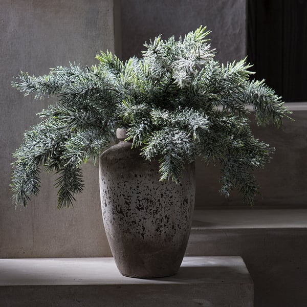 16" Artificial Iced Pine Stem -Green/Ice (Pack of 36) - Image 2