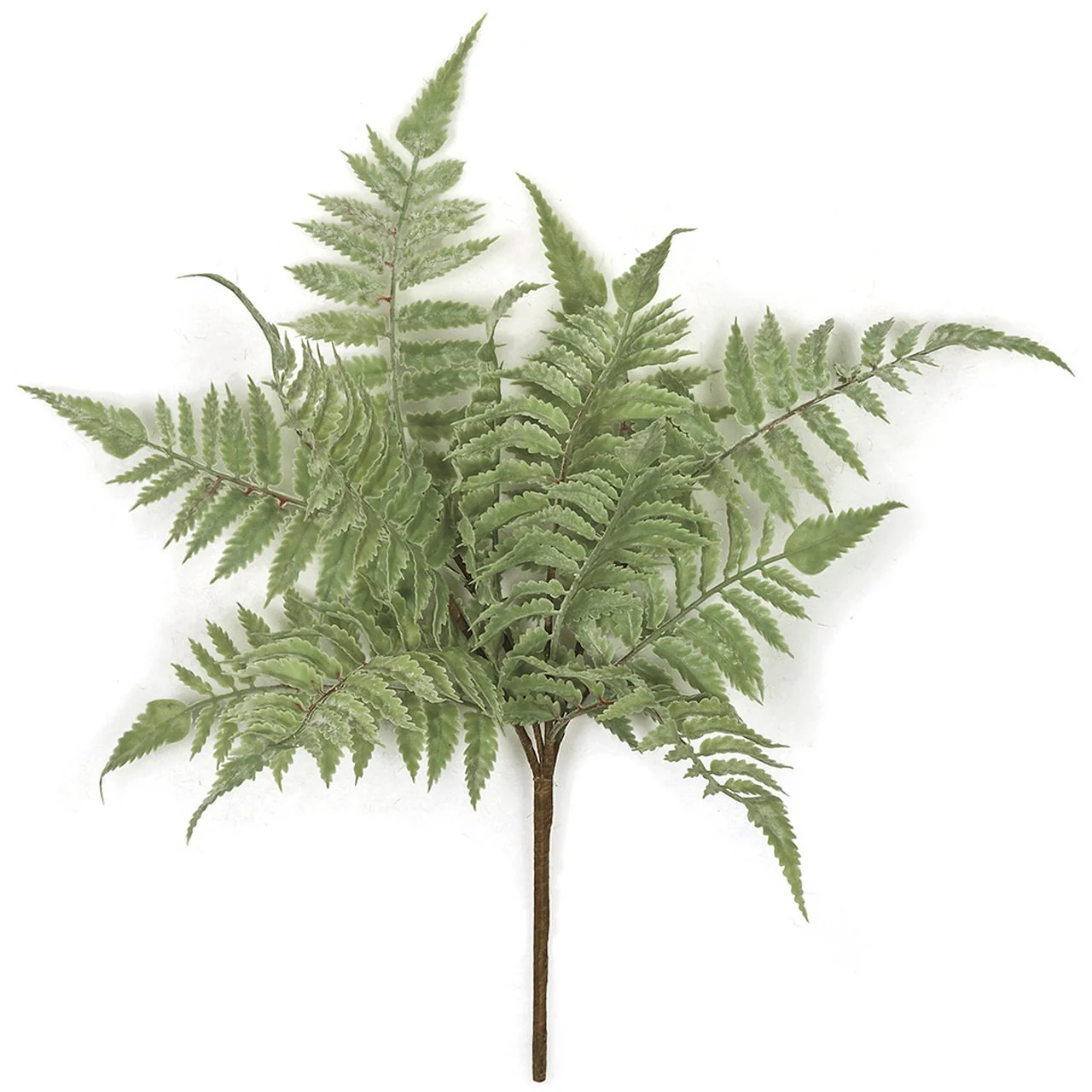 16" Artificial Plastic Fern Plant -Green/Gray (Pack of 24)