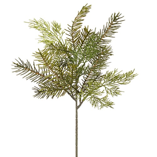 16" Cedar & Pine Artificial Stem -2 Tone Green (Pack of 12)
