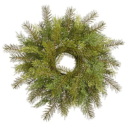 16" Cedar & Pine Artificial Wreath -2 Tone Green (Pack of 4)