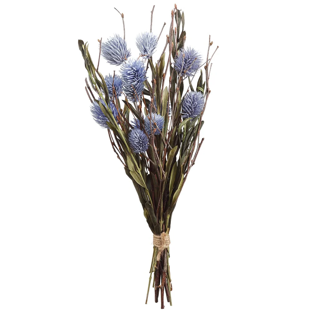 16" Globe Thistle Artificial Flower Stem Bundle -Blue/Lavender (Pack of 4)