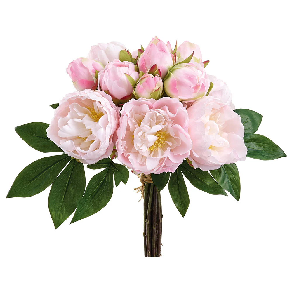 16" Peony Silk Flower Bouquet -Blush (Pack of 6)
