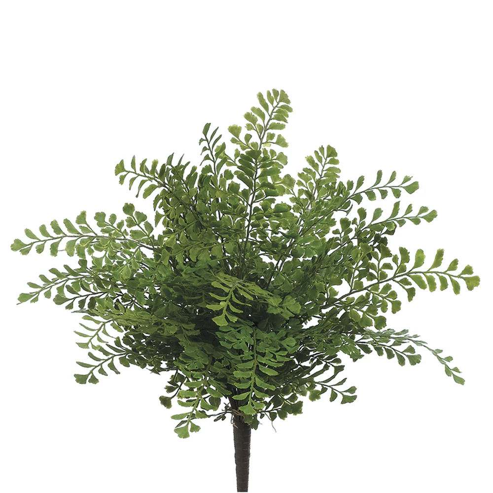 16" Plastic Maidenhair Fern Artificial Plant -Green (Pack of 12)