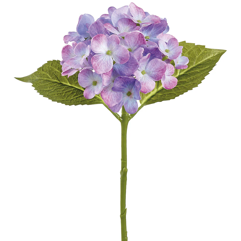 16" Real Touch Hydrangea Silk Flower Stem -Purple/Lavender (Pack of 12)
