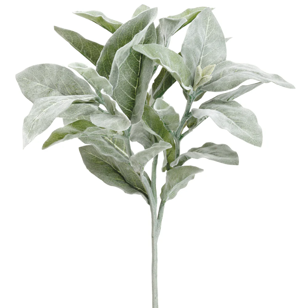 16" Silk Lamb's Ear Stem -Green/Gray (Pack of 12)