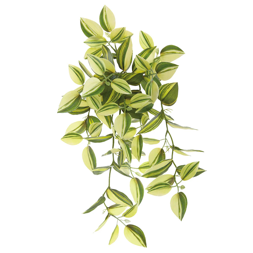 16" Wandering Jew Leaf Hanging Silk Plant -2 Tone Green (Pack of 24)