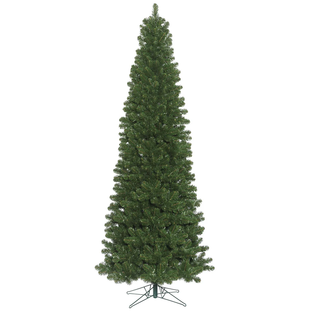 16'Hx73"W Slim Oregon Fir Artificial Christmas Tree, Unlit -Green