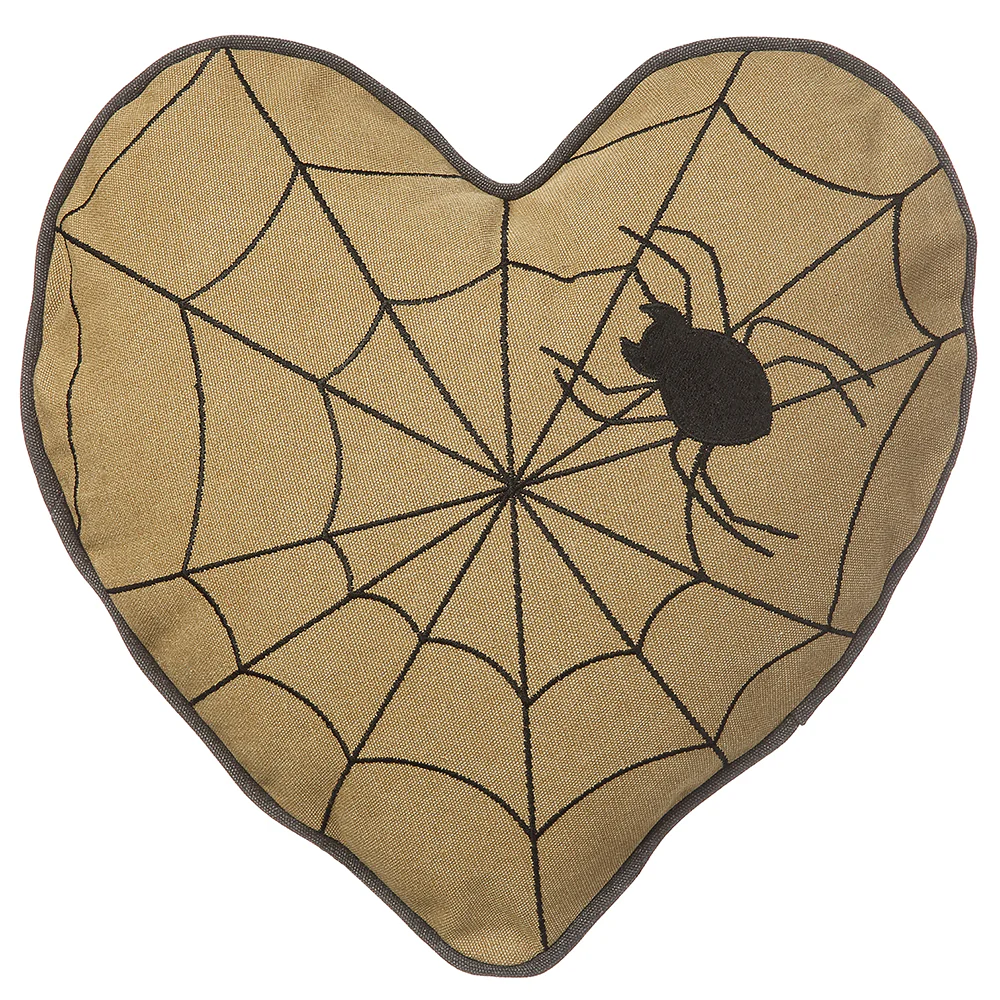 16"x16" Spider Pillow -Beige/Black (Pack of 2)