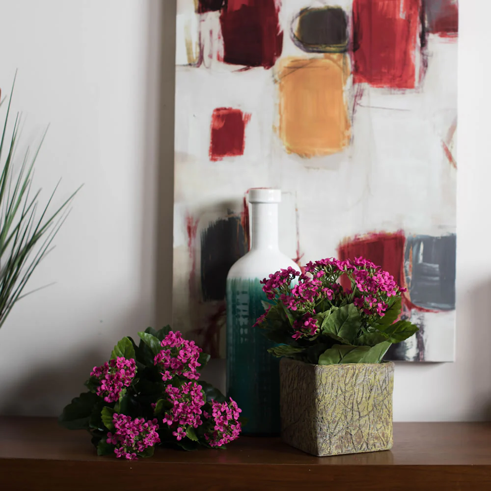 17.25" Silk Kalanchoe Flower Bush -Hot Pink (Pack of 4) - Image 3
