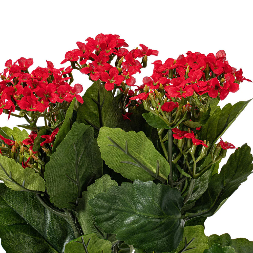 17.25" Silk Kalanchoe Flower Bush -Red (Pack of 4) - Image 3