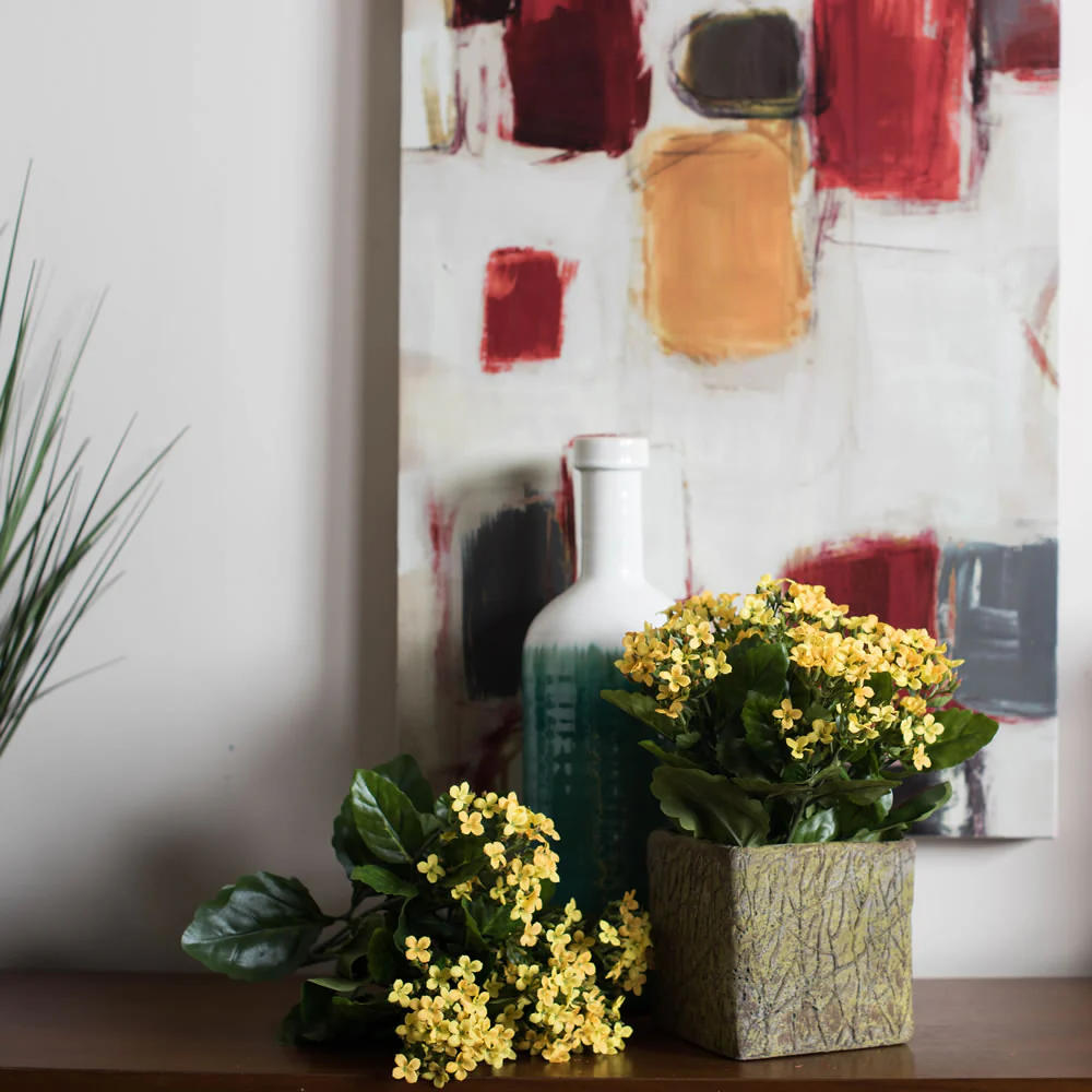 17.25" Silk Kalanchoe Flower Bush -Yellow (Pack of 4) - Image 4