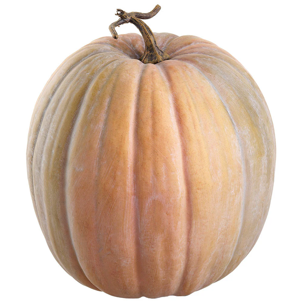 17.5" Artificial Pumpkin -Orange/Green (Pack of 2)
