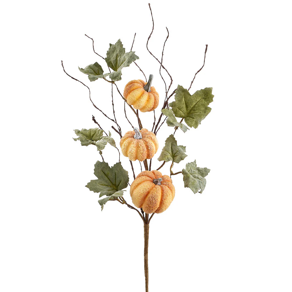 17.5" Artificial Pumpkin Stem -Orange (Pack of 12)