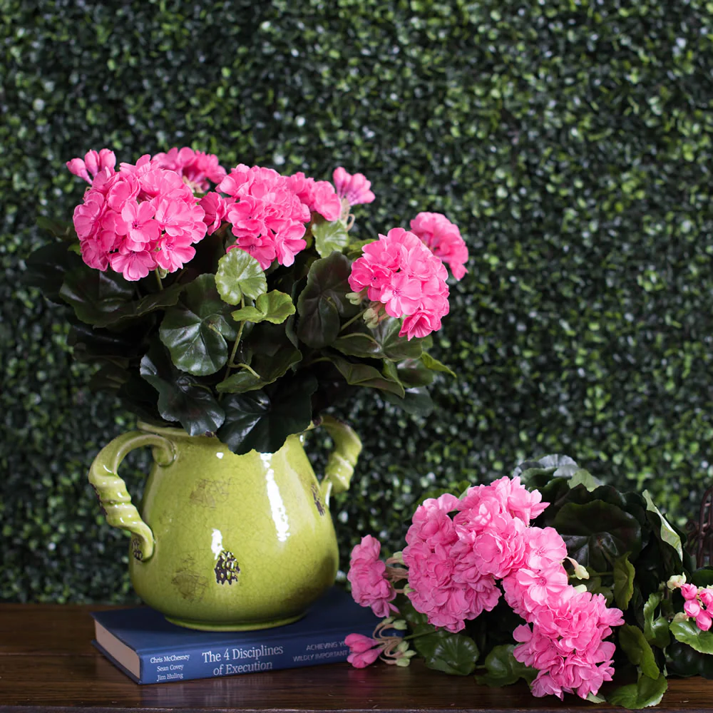 17.5" Silk Geranium Flower Bush -Pink (Pack of 4) - Image 4