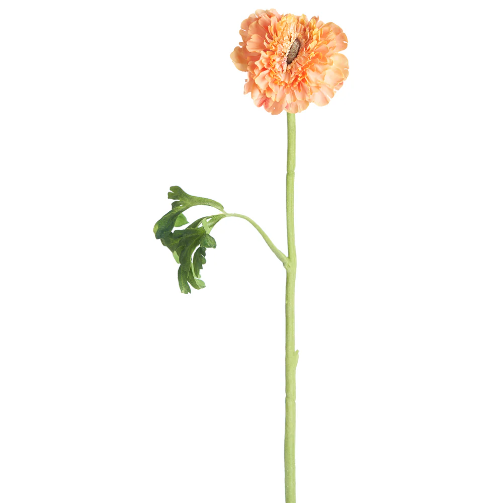 17.5" Silk Ranunculus Flower Stem -Salmon (Pack of 12)