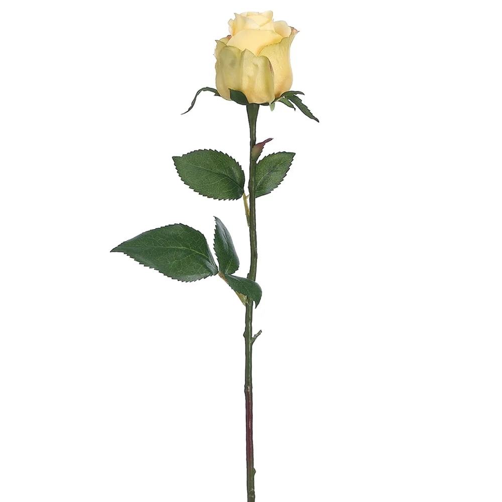 17.5" Silk Rose Bud Flower Spray -Yellow (Pack of 12)