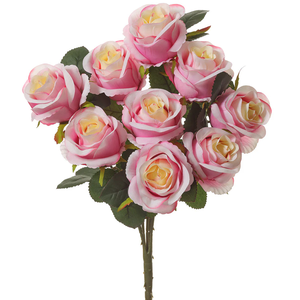 17.5" Silk Rose Flower Bush -Amethyst (Pack of 12)