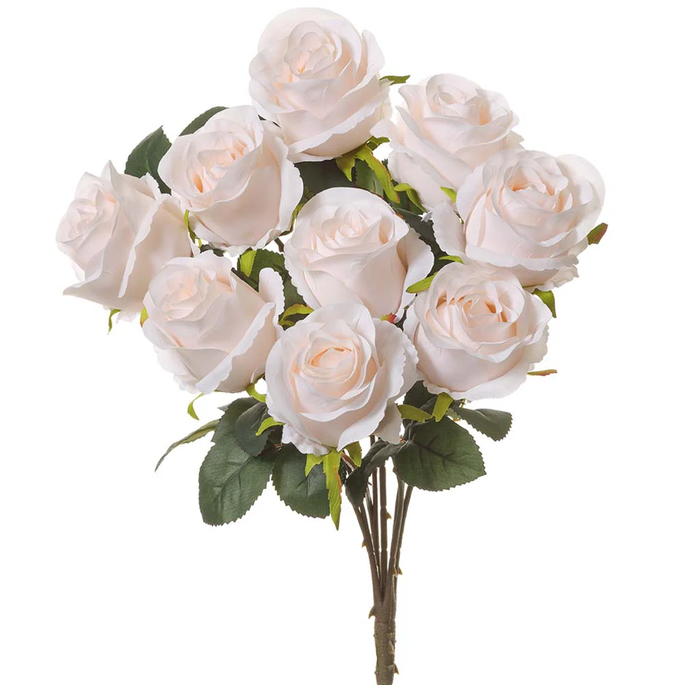 17.5" Silk Rose Flower Bush -Blush (Pack of 12)